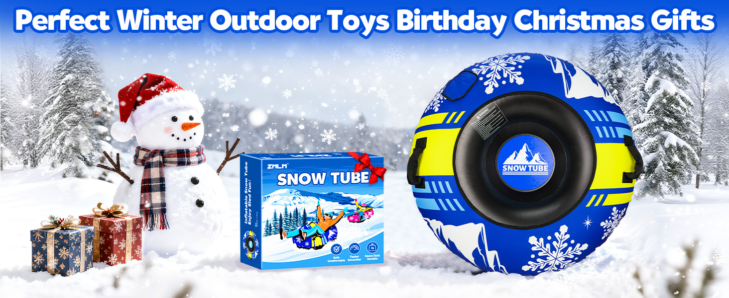 Надувний сніговий санки ZMLM, 120 см, для дорослих та дітей, міцний, з канвасом, зимові розваги для сім'ї