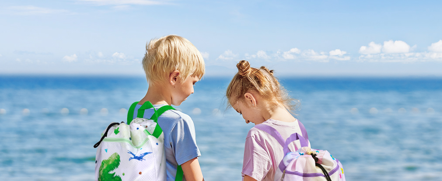 Спортивна сумка WAWSAM для гімнастики з шнурком - 38 × 45 см. Дитяча водонепроникна сумка для плавання, пляжу, покупок (Метелик)