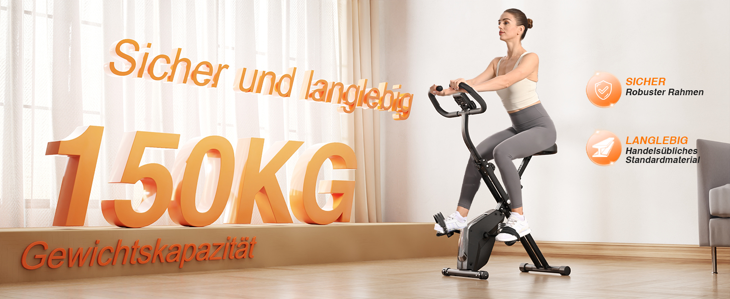 Домашній велотренажер Dskeuzeew: складаний, з магнітною системою опору 16 рівнів, з еластичним ремнем, LCD-дисплеєм, компактний