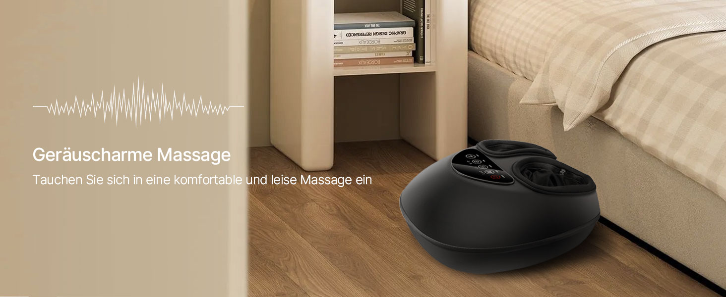 Масажер для ніг з підігрівом, електричний, 3D-кнесінг, роликовий та повітряна компресія, для зняття втоми, подарунок для чоловіків/жінок, чорний