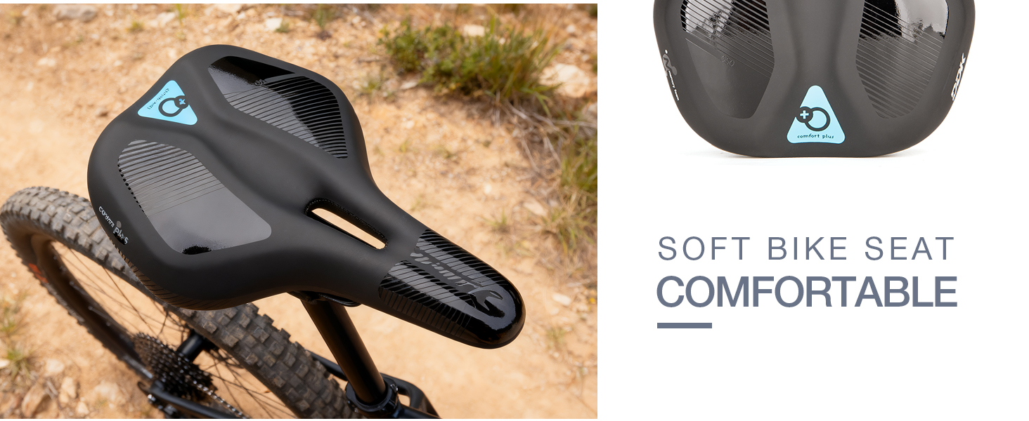 Велосипедне сідло DDK Comfort Plus – з піною Memory, комфортне, зняття тиску та амортизація – зручне, м'яко стьобане сідло для чоловіків та жінок (MTB, шосе, місто)