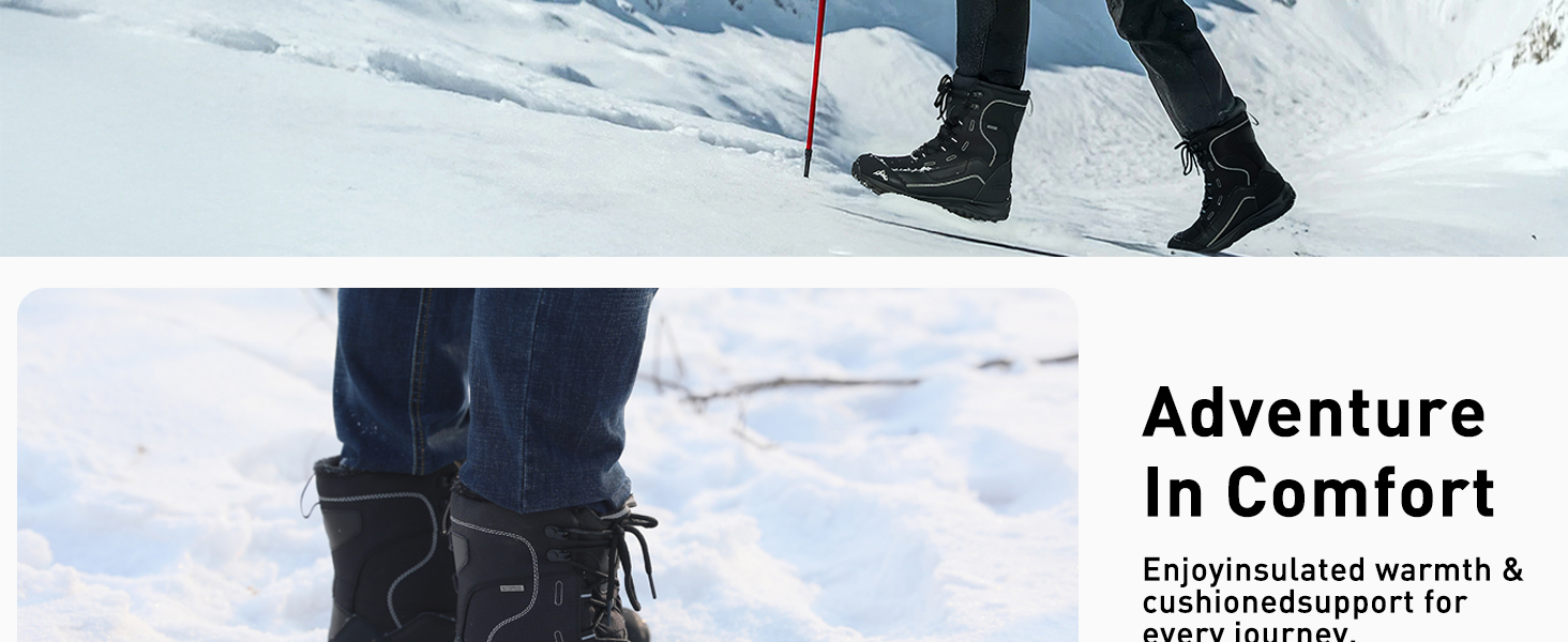 Чоловічі зимові чоботи Winter, з підкладкою з хутра, теплі, водонепроникні, розмір 44 EU, чорний колір