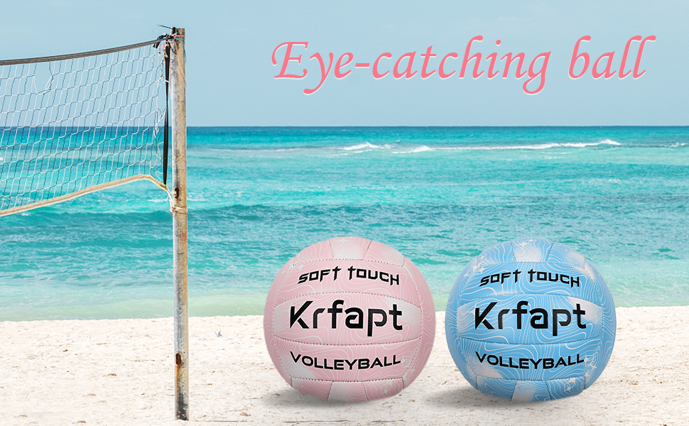 Волейбольний м'яч Krfapt розмір 5, офіційний, Soft Touch, для тренувань, Outdoor/Indoor, водонепроникний, з дизайном Ripples (синій/фіолетовий/рожевий)