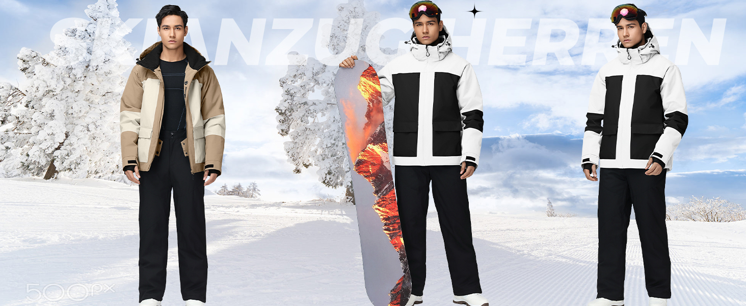 Чоловічий комплект гірськолижний HOTIAN: куртка та штани, водонепроникний, дихаючий, з капюшоном. Ідеально для сноуборду та катання на лижах. Розміри L, LGR+BK