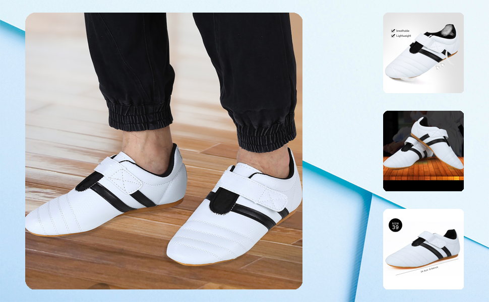 Взуття для Таеквондо, Боксу, Кунг-Фу, Тай-Чи та Карате: Тренувальне взуття для дорослих та дітей (39 EU, Біле)