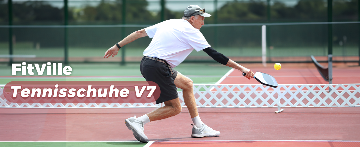 Тенісні кросівки FitVille для чоловіків, широкі, з антиковзким покриттям, для залу, бадмінтону, фітнесу, бігу (42 EU, білі з сірим)