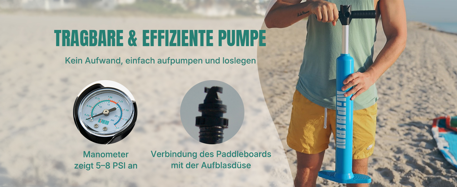 Надувне SUP-борд Niphean Stand Up Paddle Board з сидінням та аксесуарами, 320 см, для 2 осіб, до 200 кг