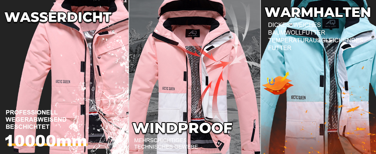 Жіночий комплект гірськолижний: куртка та штани HOTIAN, водонепроникний, вітрозахисний, теплий, для сноуборду та гірськолижного спорту