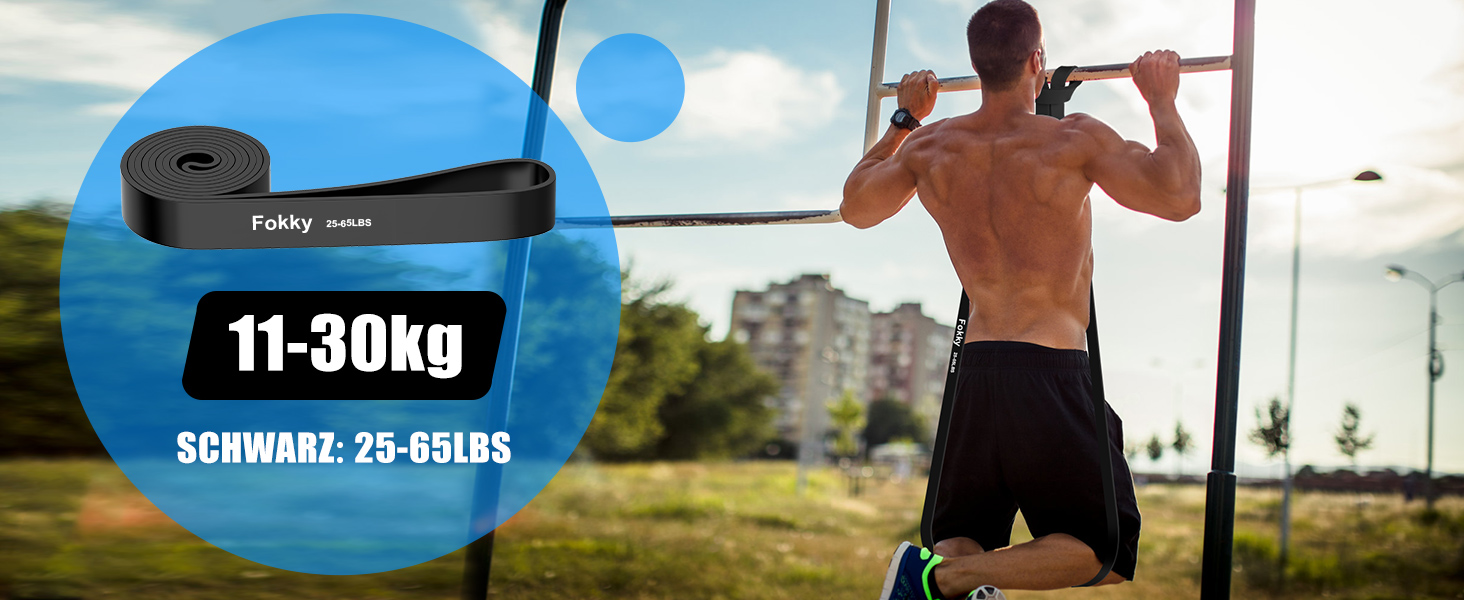 Набір еластичних стрічок для фітнесу Fokky, стрічки опору для силових тренувань, йоги та пілатесу, з дверним кріпленням та ручками