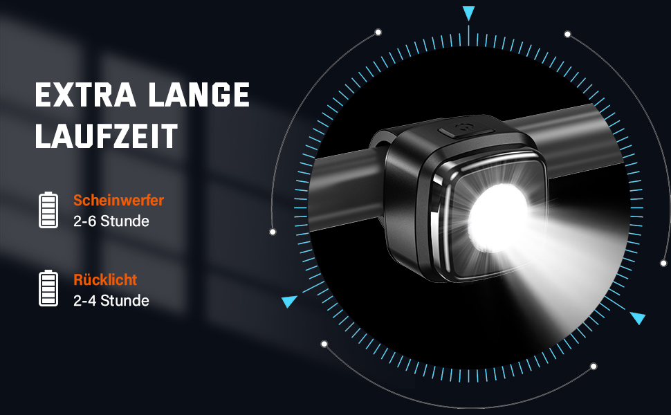 Набір LED-ліхтарів для велосипеда Apkezel, StVZO, USB, водонепроникні, передній + задній ліхтар