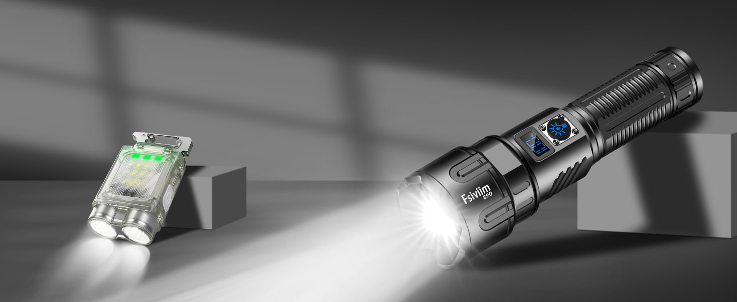 Ліхтар налобний LED Fsiviim, 1 000 000 люмен, тактичний, з регулюванням фокусу, для кемпінгу, чорний матовий