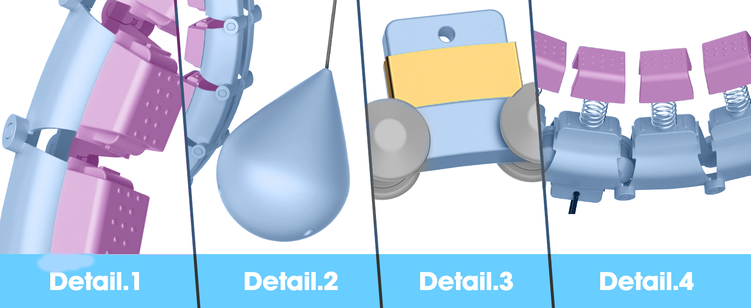 Розусний обруч для схуднення з ваговим кільцем (32 вузли, 57-165 см) Blau Lila - фітнес-обруч для дорослих