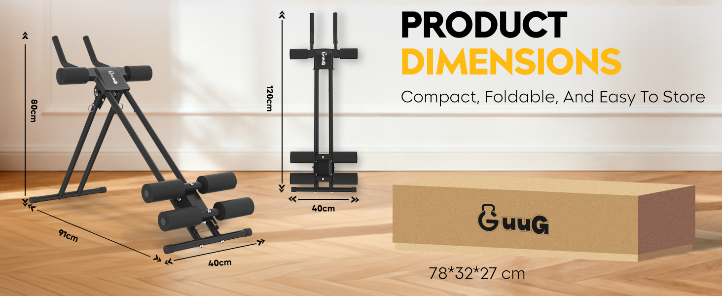 Тренування пресу вдома: Bauchmuskeltrainer - компактний складний тренажер для пресу, фітнес-обладнання для чоловіків та жінок (чорний)