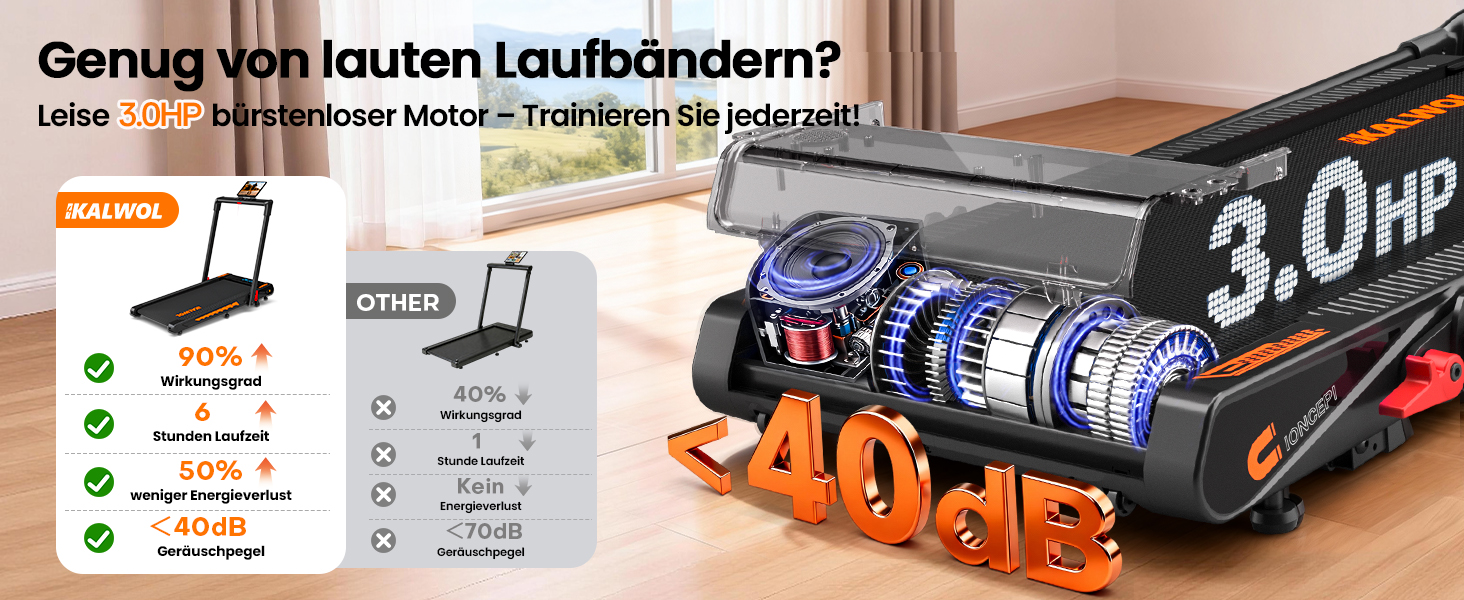 Бігова доріжка для дому з Bluetooth, 6 в 1, 12 км/год, з нахилом 10%, 3.0 к.с., LED-дисплей, 160 кг, чорно-помаранчева