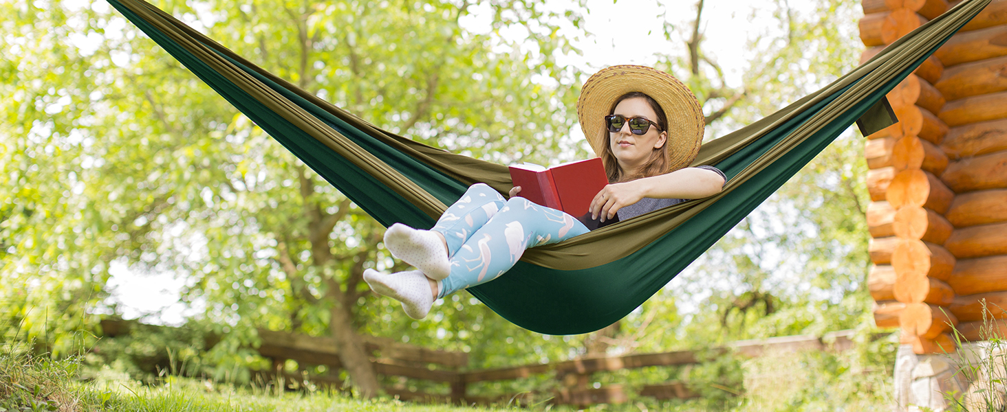 Гімніс Гамак для відпочинку на природі Ultraleicht - легкий туристичний гамак з тросами та карабінами, вантажопідйомність до 300 кг