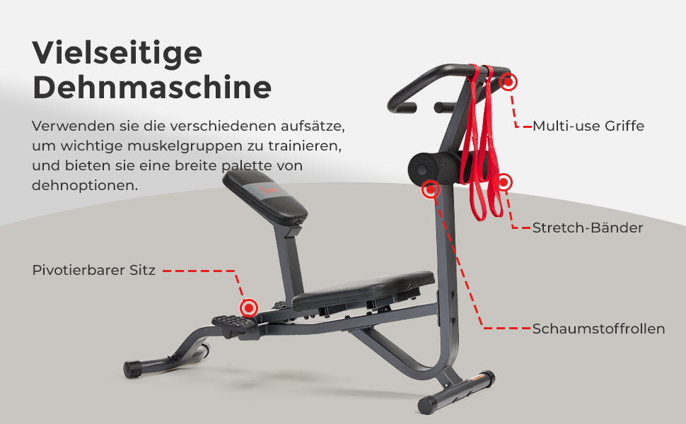 Романська лава для гімнастики Sunny Health & Fitness з регульованим нахилом – тренажер для пресу та спини для дому, багатофункціональний, для сідниць та пресу