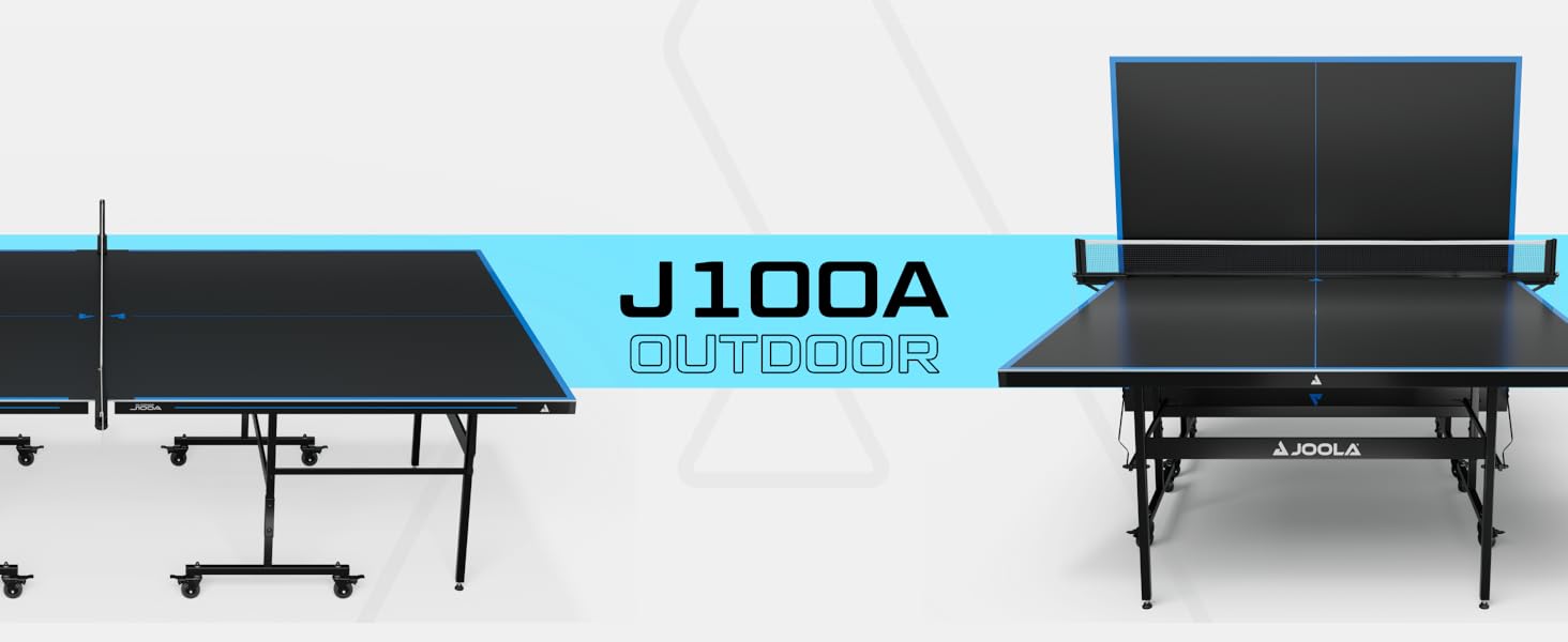 Стол для настільного тенісу JOOLA J100A OUTDOOR - професійний, розкладний, з алюмінієвою поверхнею, для гри на відкритому повітрі