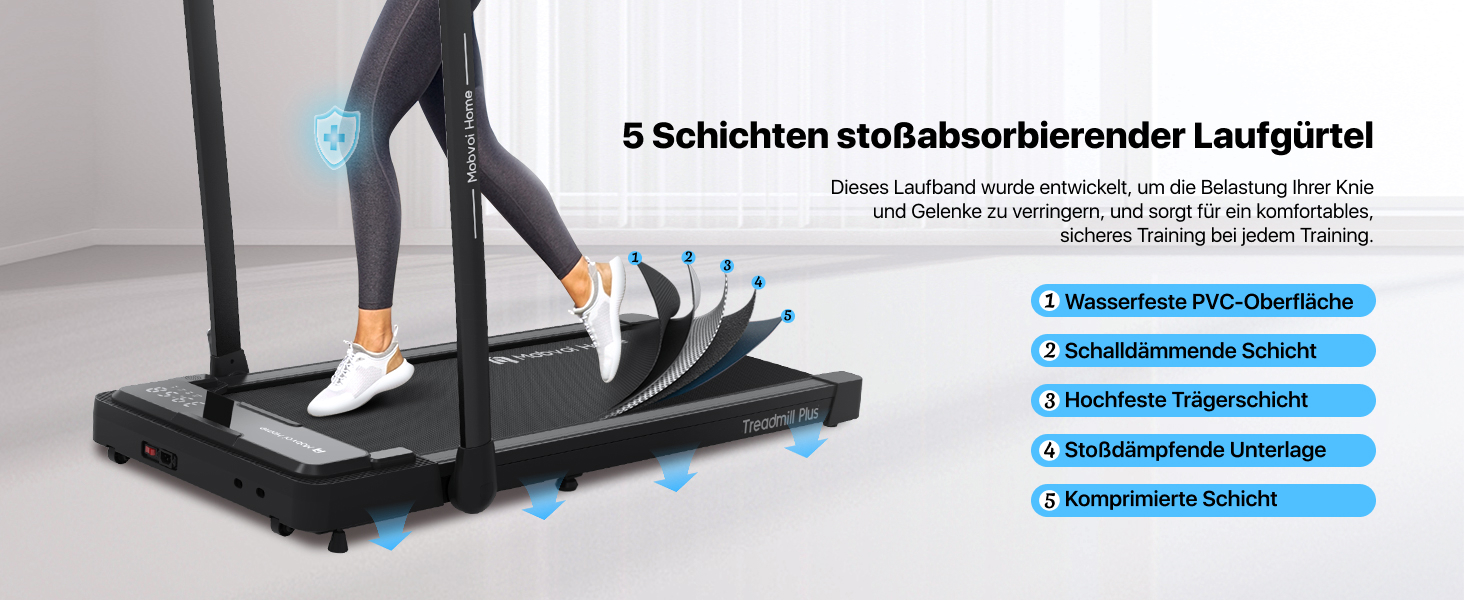Бігова доріжка Mobvoi Home Laufband Ultra 3-в-1: для дому та офісу, складний, LED-дисплей, 12 км/год, 120 кг
