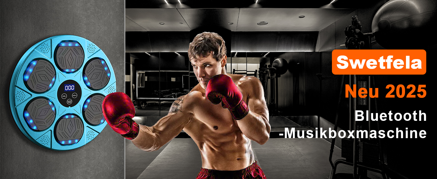 Музична боксерська машина Swetfela з Bluetooth, 9 режимів швидкості, LED-підсвічування, для дорослих та дітей, знімати стрес