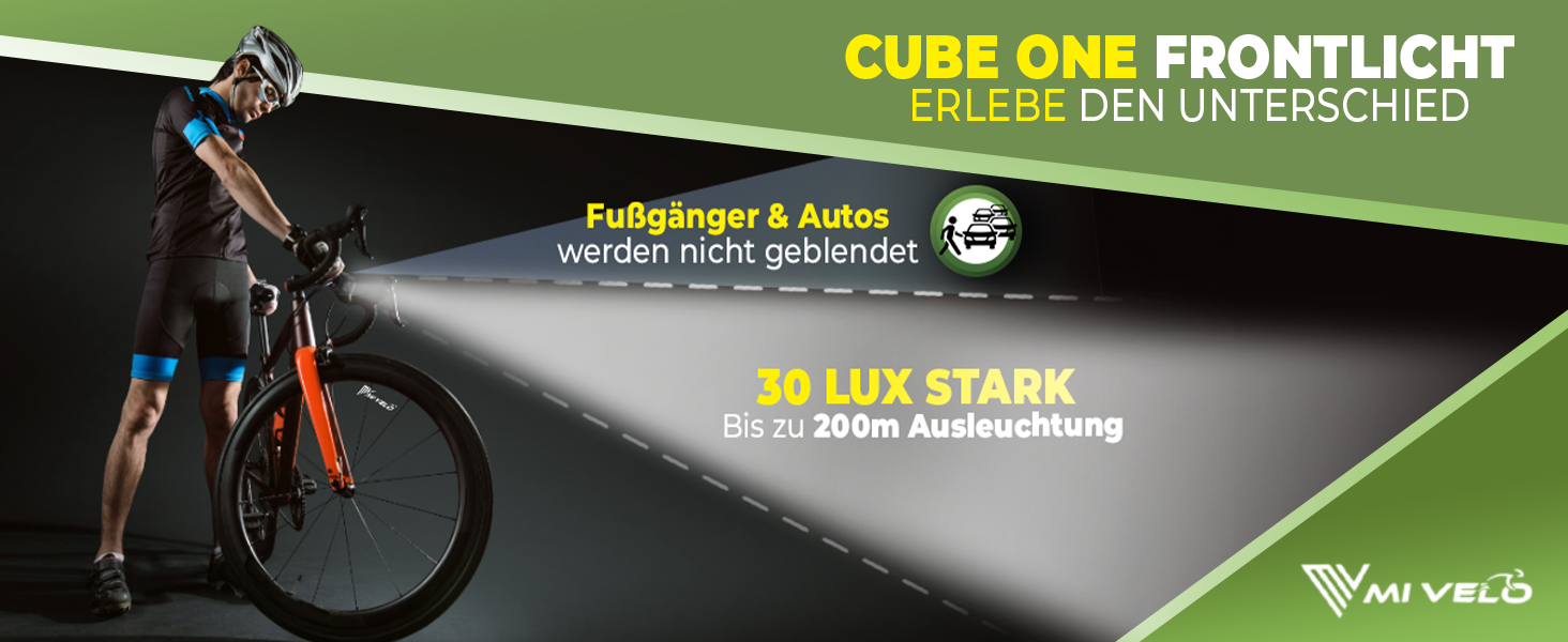 Набір велосипедних ліхтарів Cube StVZO, USB-зарядка, водонепроникні LED фари та задній ліхтар, надяскраве освітлення для велосипеда
