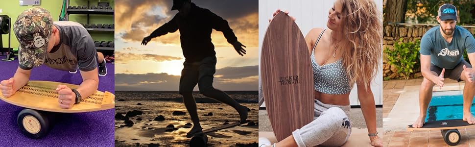 Балансувальна напівкуля JUCKER HAWAII Ocean Rocker з корку, Ø 30 см, висота 10 см, універсальна для баланс-бордів, 360° рух, тренування всього тіла, відчуття серфінгу