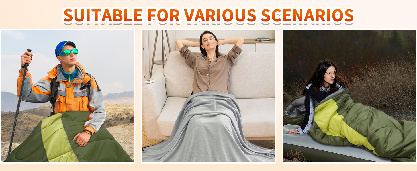 Спальний мішок Outdoor для дорослих, машинного прання, зимовий, водонепроникний, 3-4 сезони, з компресійним мішком, для кемпінгу, походів, подорожей, 0°C-Комфорт, Чорний (Оливковий), 220x85CM-L