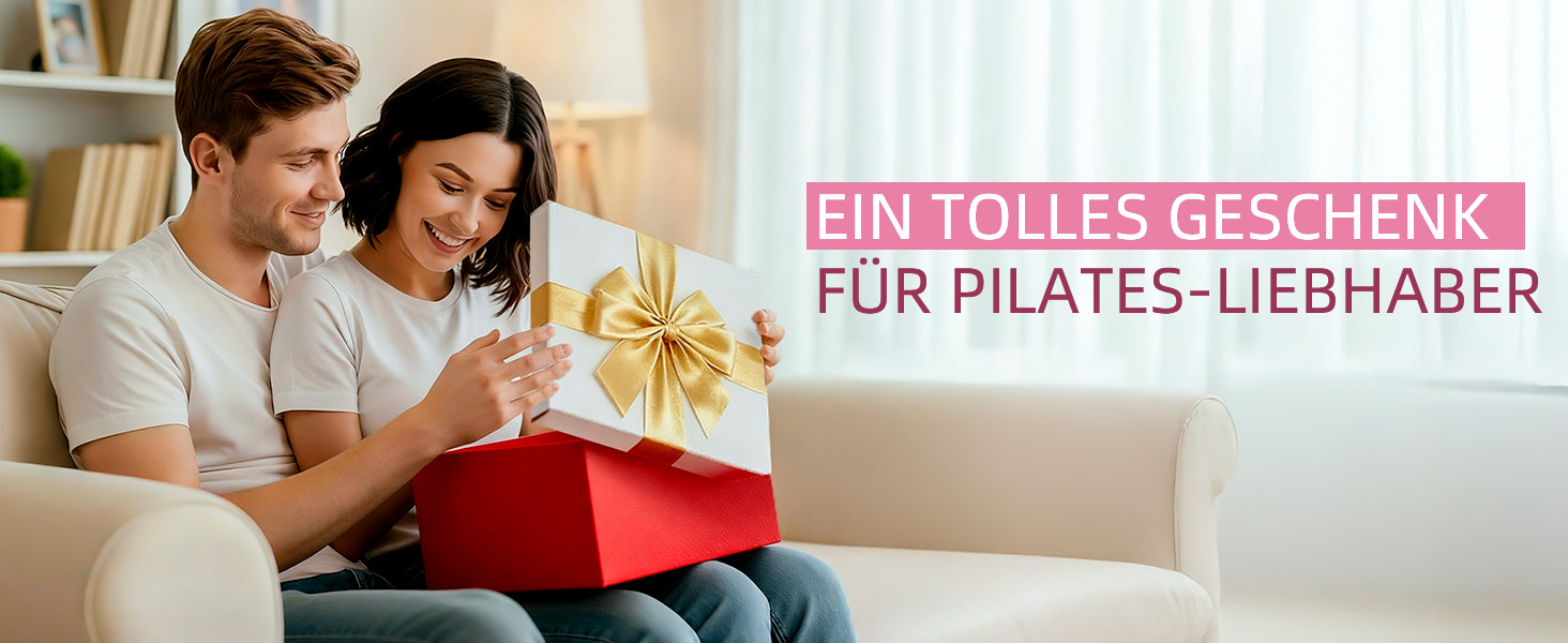 Набір для пілатесу Abahub: кільце 35 см, м'яч 25 см, 5 еластичних стрічок, шкарпетки для йоги, ковзаючі диски. Для жінок, домашні тренування, сила, гнучкість, стабільність та підтяжка тіла. Рожевий