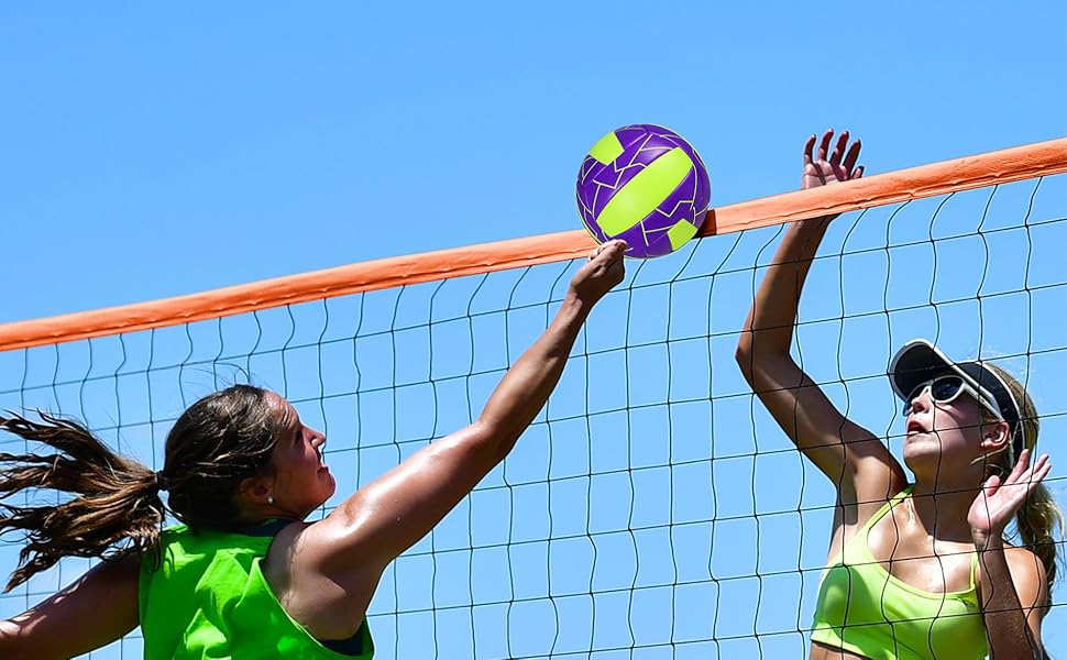 Волейбольний м'яч Lemondo Soft PU розмір 5 з помпою – вологостійкий, для пляжу, тренувань, залу та вулиці – комфортне зчеплення (з помпою)