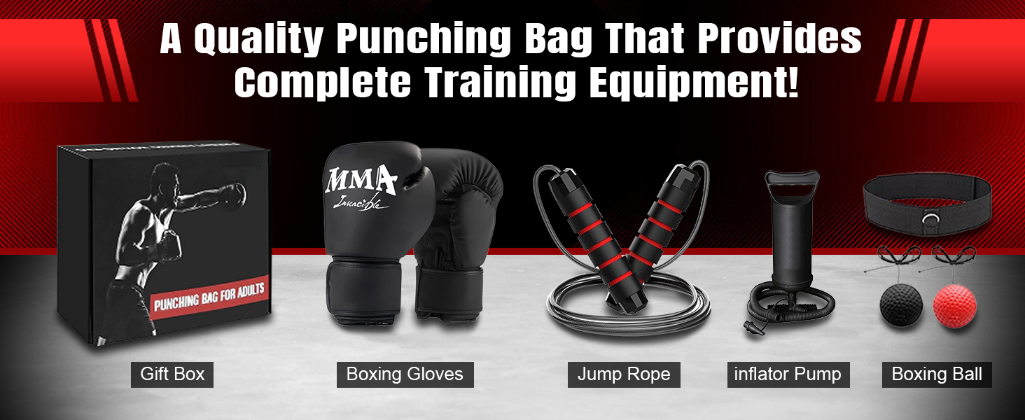 Стенд-боксерський мішок NZQXJXZ для дорослих 180 см з рукавичками, насосом, скакалкою та м'ячем для рефлексів. Ідеально для MMA та фітнесу