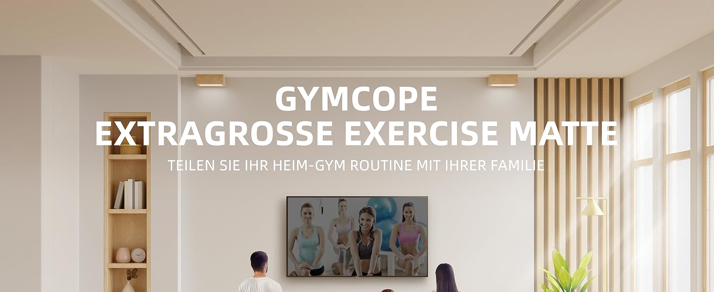 Килимок для йоги GymCope XXL, нековзний, 183x122см, 7мм, чорний