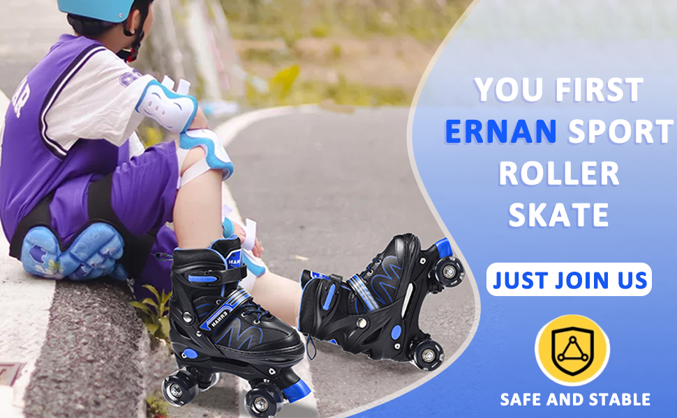 Дитячі ролики ERNAN з регулюванням, світлодіодні, для дівчаток та хлопчиків, підходять для початківців, 4 розміри.