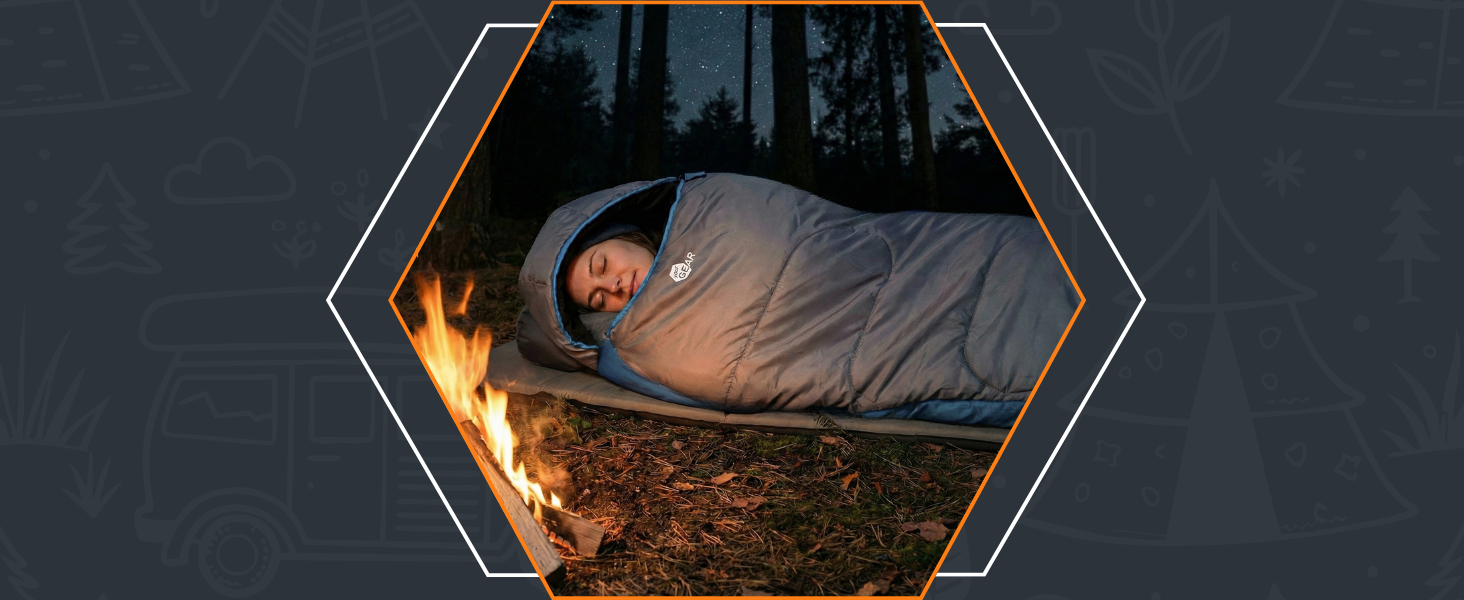 Спальник зимовий GEAR Mumienschlafsack Sirocco -18°C, 230x80 см, водонепроникний, для трекінгу та кемпінгу (синьо-сірий)