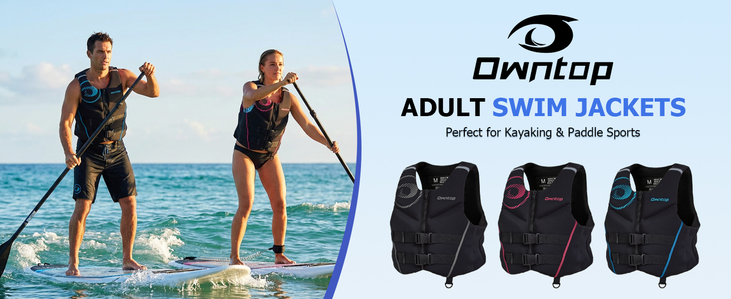 Спасальний жилет Owntop для дорослих XL | Легкий неопреновий жилет | Подвійний захист, для риболовлі, каякінгу, водних видів спорту сірий