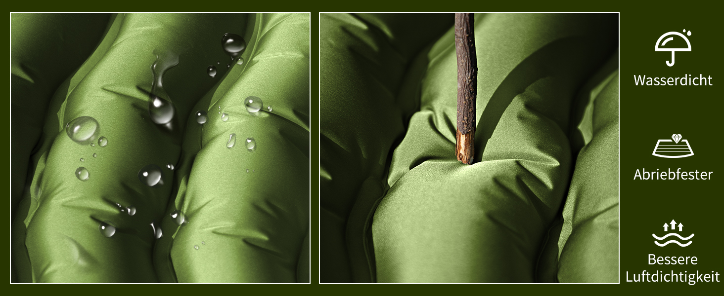 Килимок для кемпінгу Yuzonc Isomatte самонадувний, надувний матрац з насосом-пресом та подушкою, компактний та легкий для відпочинку на природі, зелено-блакитний