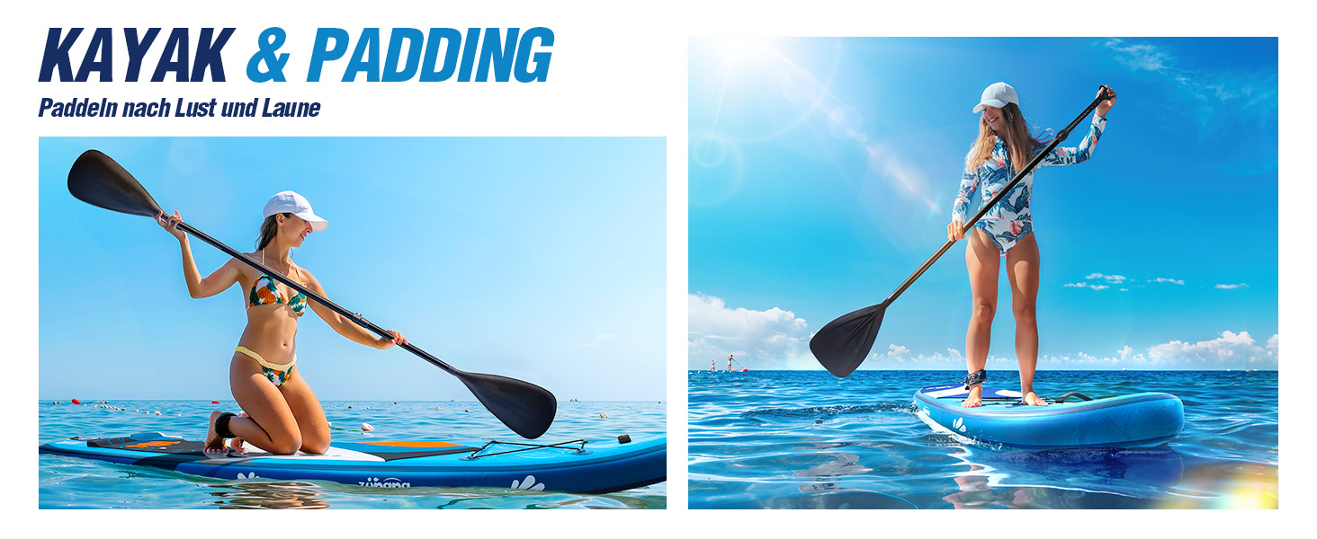 Надувний SUP-борд Zupapa 366см/320см з аксесуарами | Stand Up Paddle Board з сидінням для каяка | Комплект