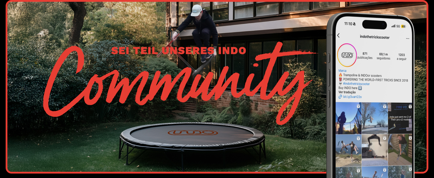 Трюковий самокат Indo Trick Scooter для підлітків, дітей та дорослих - для вулиці та приміщення (Fusion Tornado +12 років)