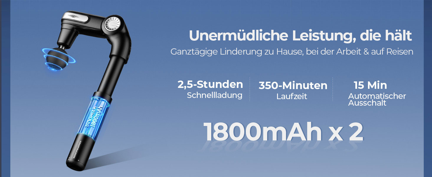 Масажер для тіла KingPavonini з висувним руків'ям та складним голівкою, масажна пістолета для спини з 3 регульованими кутами та 4 насадками, масажер - подарунок для чоловіків та жінок, чорний