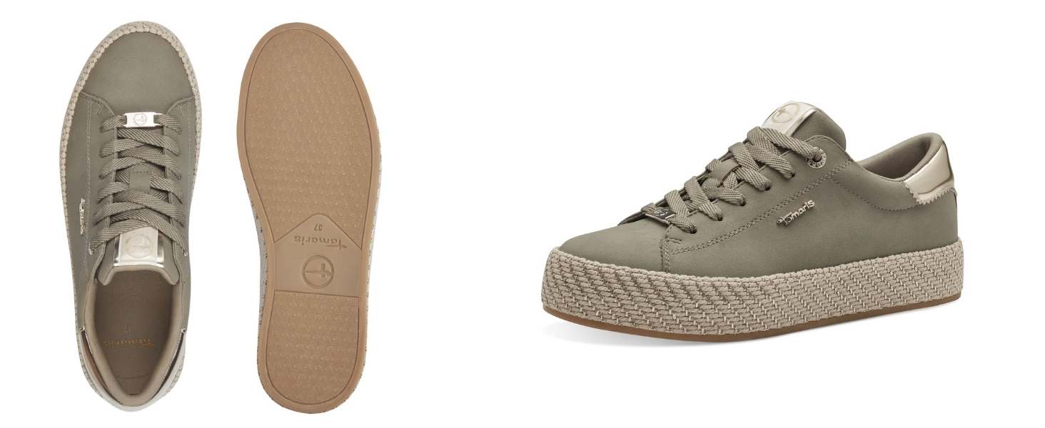 Кросівки жіночі Tamaris Low-Top біло-золотисті, 38 EU - Стильні повсякденні кеди