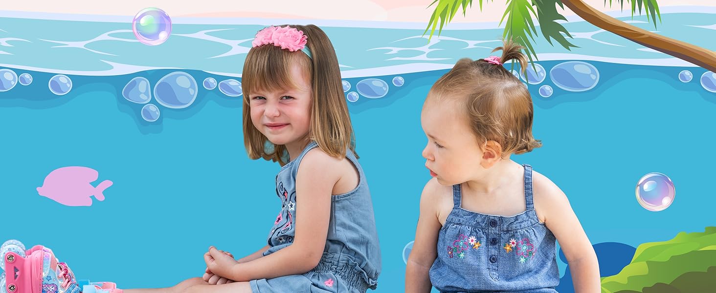 Дитячі ролики Meerjungfrau для дівчаток, 4 розміри, регульовані, з підсвічуванням, 3 колеса, фіолетовий