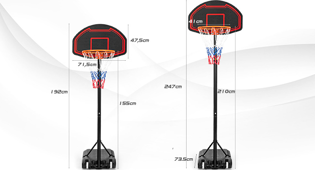 Баскетбольне кільце COSTWAY з регулюванням висоти, мобільне з колесами та підставкою для дітей та підлітків