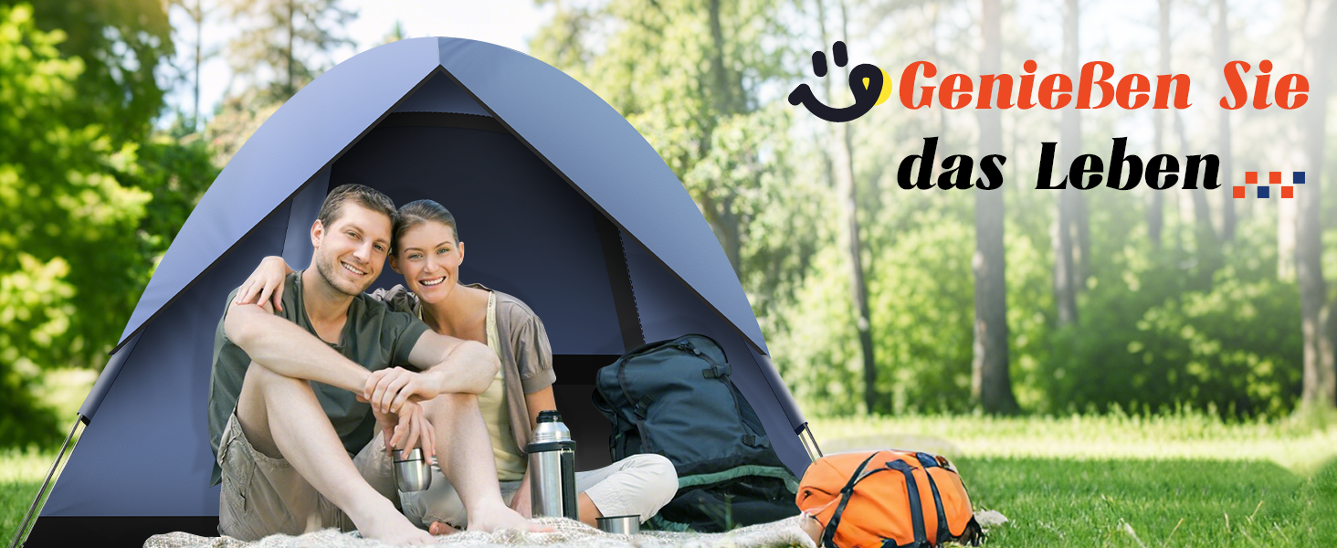 Намет для кемпінгу Zelt на 2-3 особи - ультралегкий, водонепроникний, куполоподібний, 4-сезонний, для трекінгу, сімейного відпочинку, фестивалів та подорожей