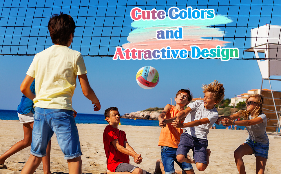 Волейбольний м'яч Fantecia, розмір 5, з насосом. Водонепроникний м'яч для пляжного волейболу, для гри в приміщенні та на вулиці, багато кольорів