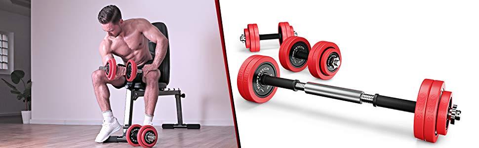 Sportstech 2-в-1 Гантельний Набір з Силіконовим Покриттям, 20/30 кг, Німеччина, AH300