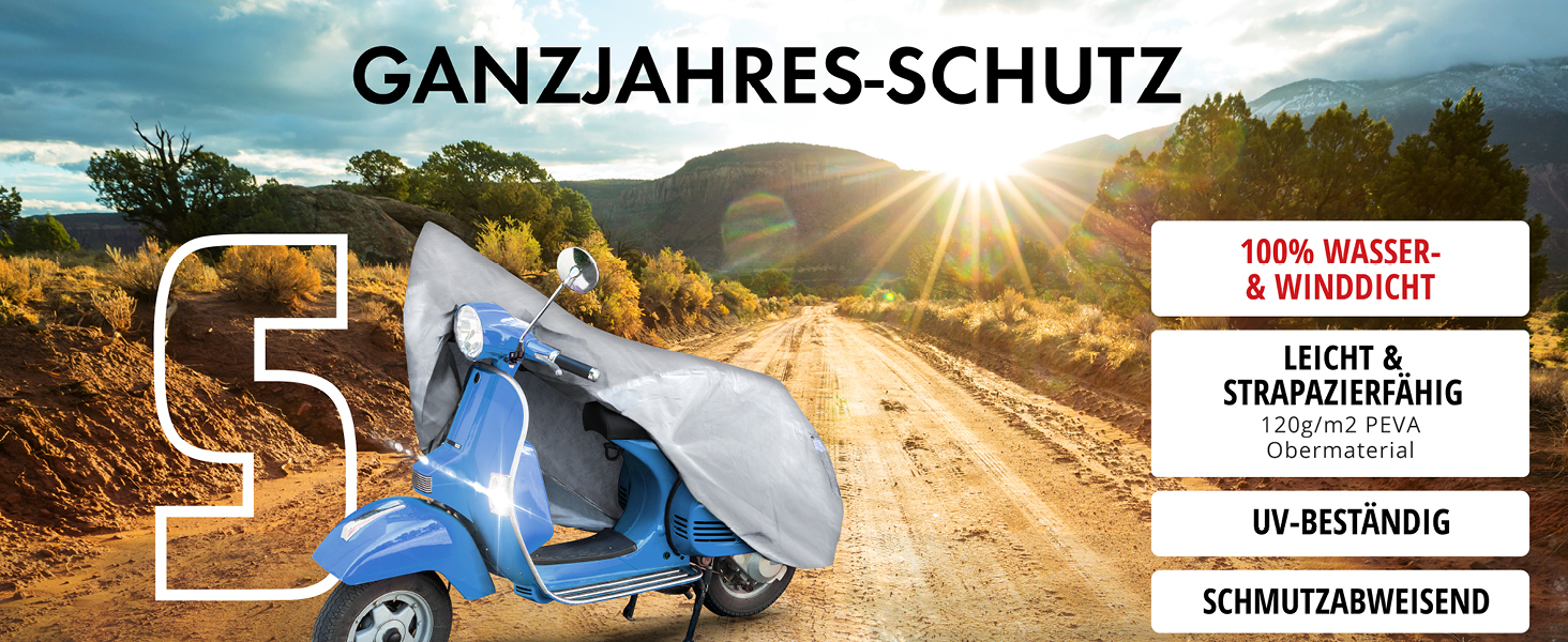 Водонепроникний чохол для мотоцикла та скутера Vespa All Weather, всесезонний захисний тент для зовнішнього зберігання, сріблястий, 250x100x130 см
