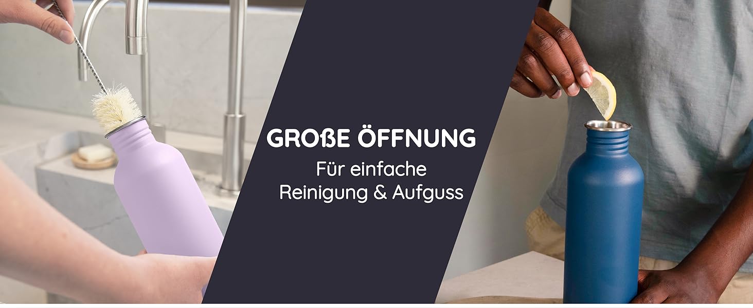 Водафлянка Bambaw з нержавіючої сталі, 1 л | Багаторазова еко-пляшка | Для кемпінгу та походів | Без пластику | Спортивна пляшка, 1000 мл, срібна