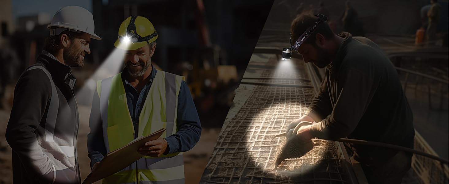 LED налобний ліхтар NREDXOON з акумулятором, USB-C, 5 режимів освітлення (вкл. червоне), водонепроникний IPX4, надяскравий для кемпінгу, бігу, ремонту та надзвичайних ситуацій (2 шт.), чорний