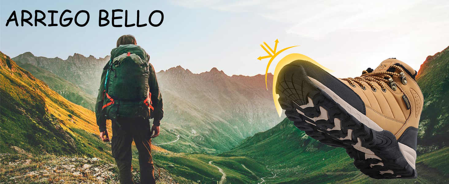 Чоловічі зимові черевики ARRIFGO BELLO - зимові черевики, черевики для хайкінгу, трекінгові черевики, утеплені, антиковзаючі, чорні, розмір 41-46 EU