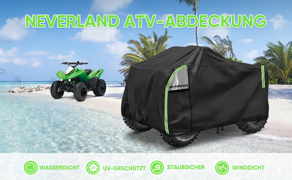 Чохол для квадроцикла NEVERLAND XXXL 256x110x120 см - захист від бруду, вологи, сонця та зимових умов. Оксфорд 210D, оранжевий, з фосфоресцентним покриттям.