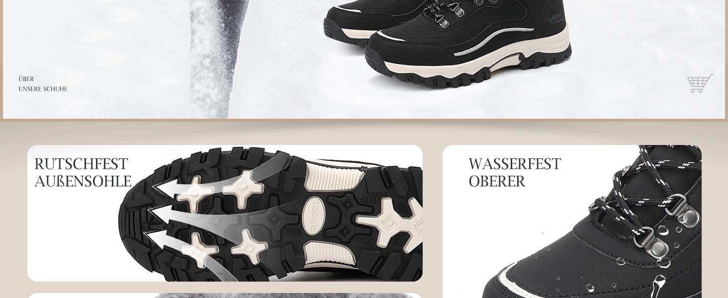 Жіночі зимові черевики, зимові чоботи, черевики для трекінгу, черевики для снігу, світло-бежевий, 36-41, EU 39