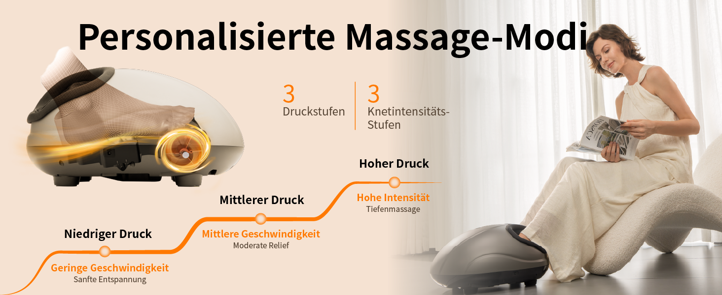 Електричний масажер для ніг Breo з підігрівом, Shiatsu, розминання та компресія, до 46 розміру взуття